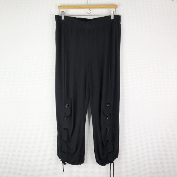 IC by Connie K Pants - IC by Connie K Black Pants XL Slouchy Lagenlook